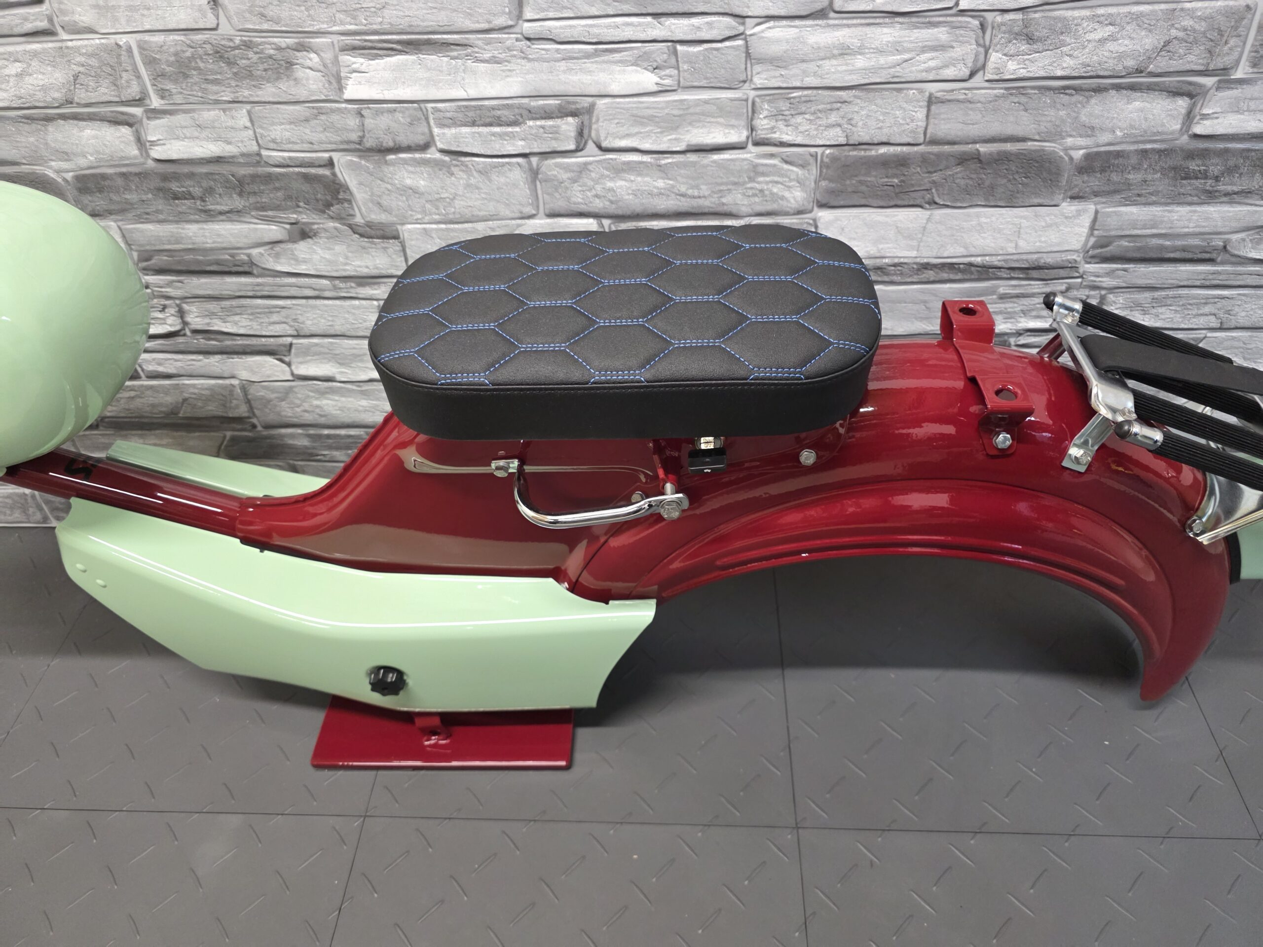 Sitzbank Simson Star SR4-2 - Blau - Waben Längs