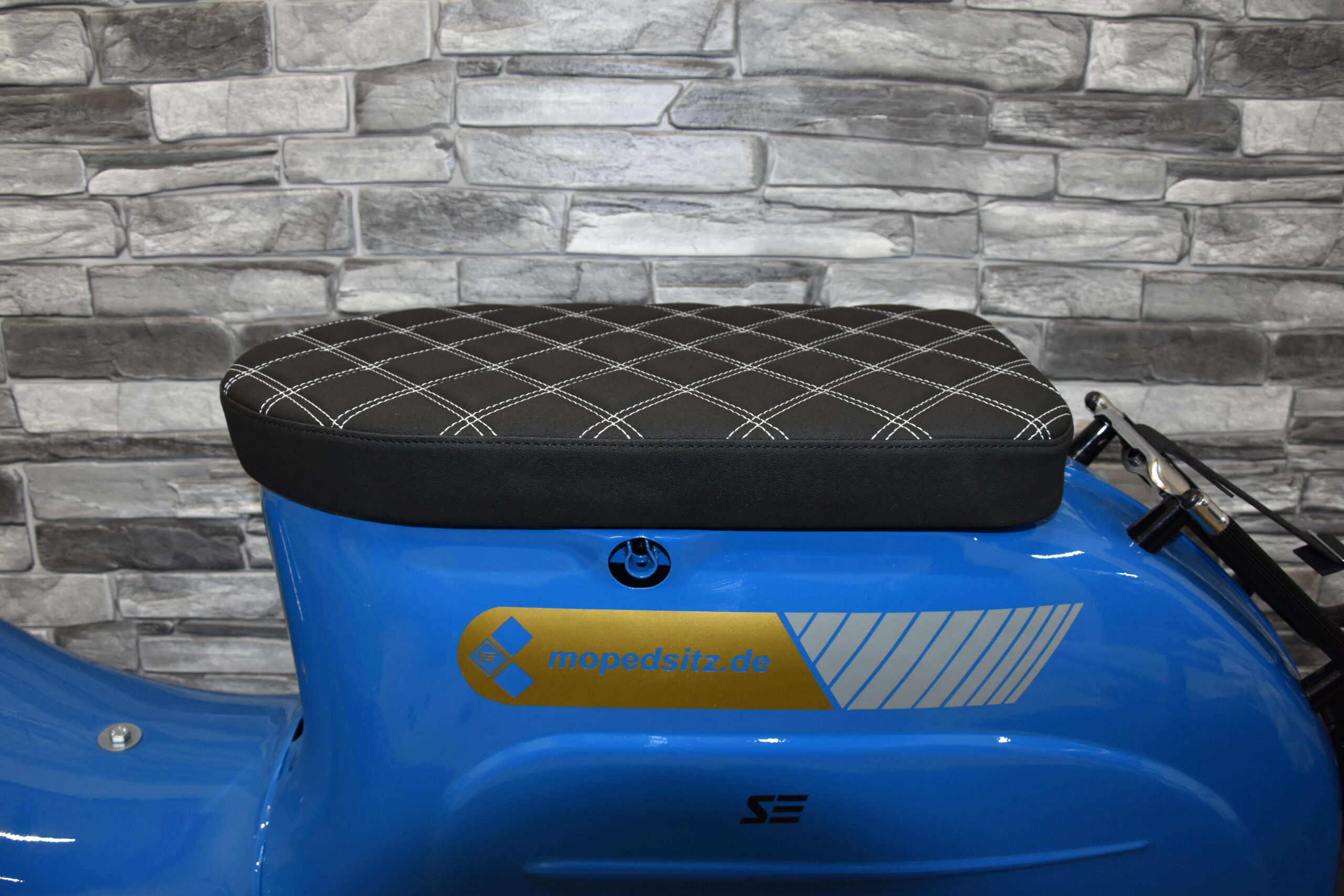 Sitzbank Simson Schwalbe KR51/ - KR51/2 - Blau - Karo