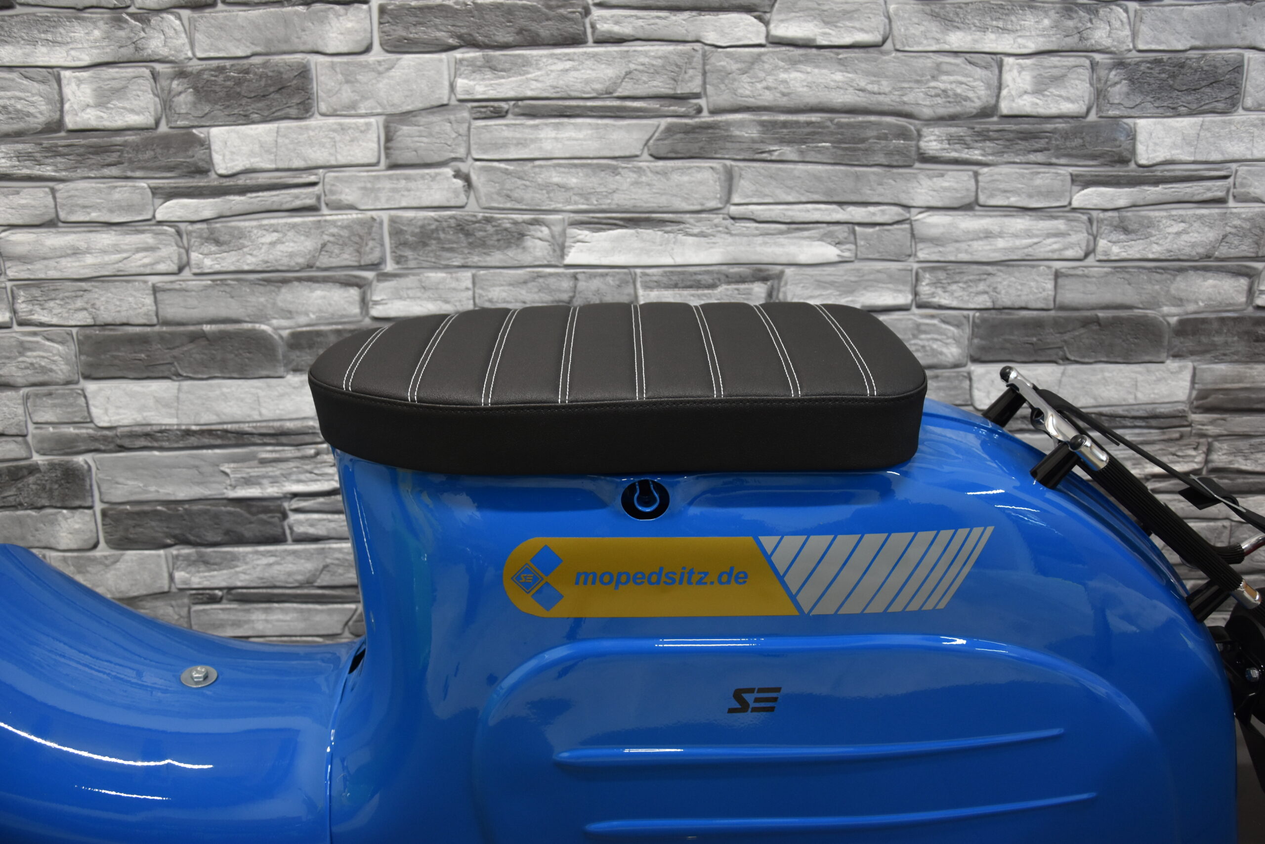 Sitzbank Simson Schwalbe KR51/ - KR51/2 - Weiß - Quer Doppelt